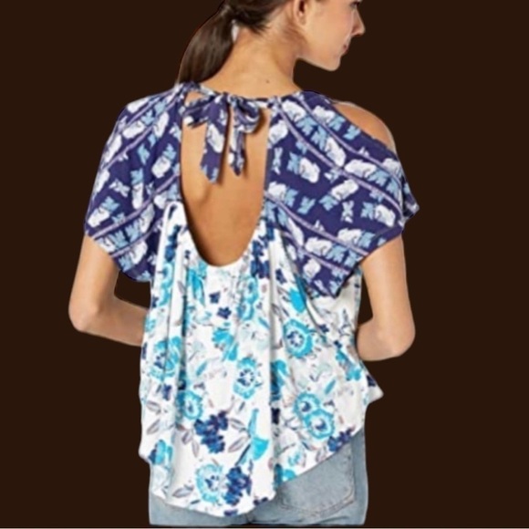 FREE People flow cold shoulder blouse - Picture 1 of 11